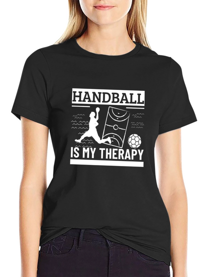 Handball Therapy T-Shirt - Black Cotton Graphic Tee