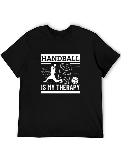 Handball Therapy T-Shirt - Black Cotton Graphic Tee