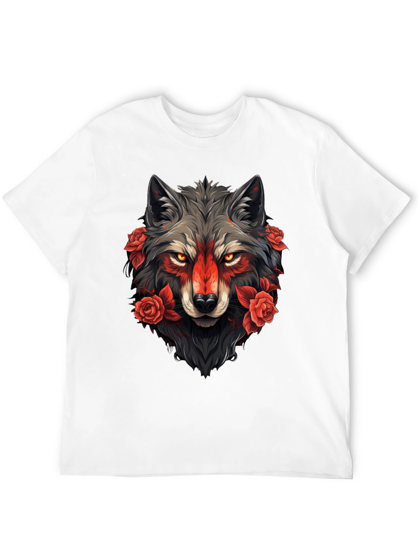 Wolf & Roses Graphic Tee - Black