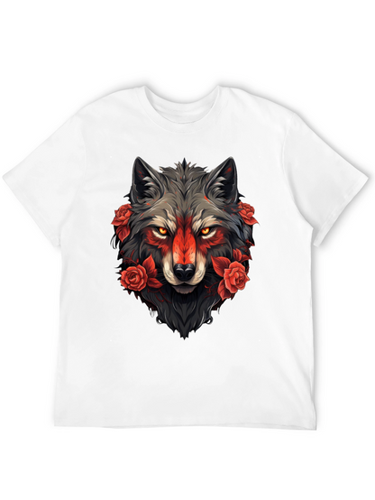 Wolf & Roses Graphic Tee - Black
