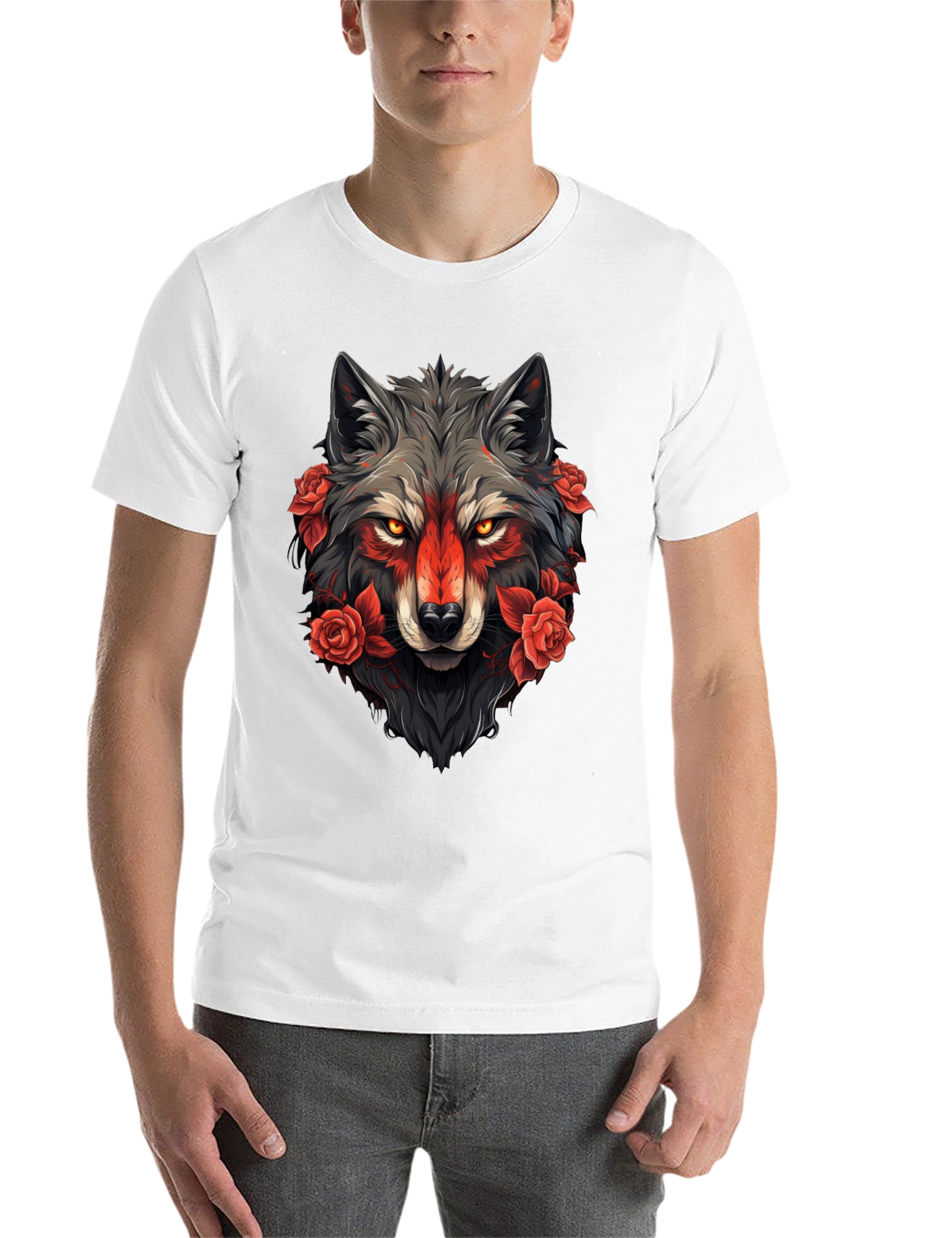 Wolf & Roses Graphic Tee - Black