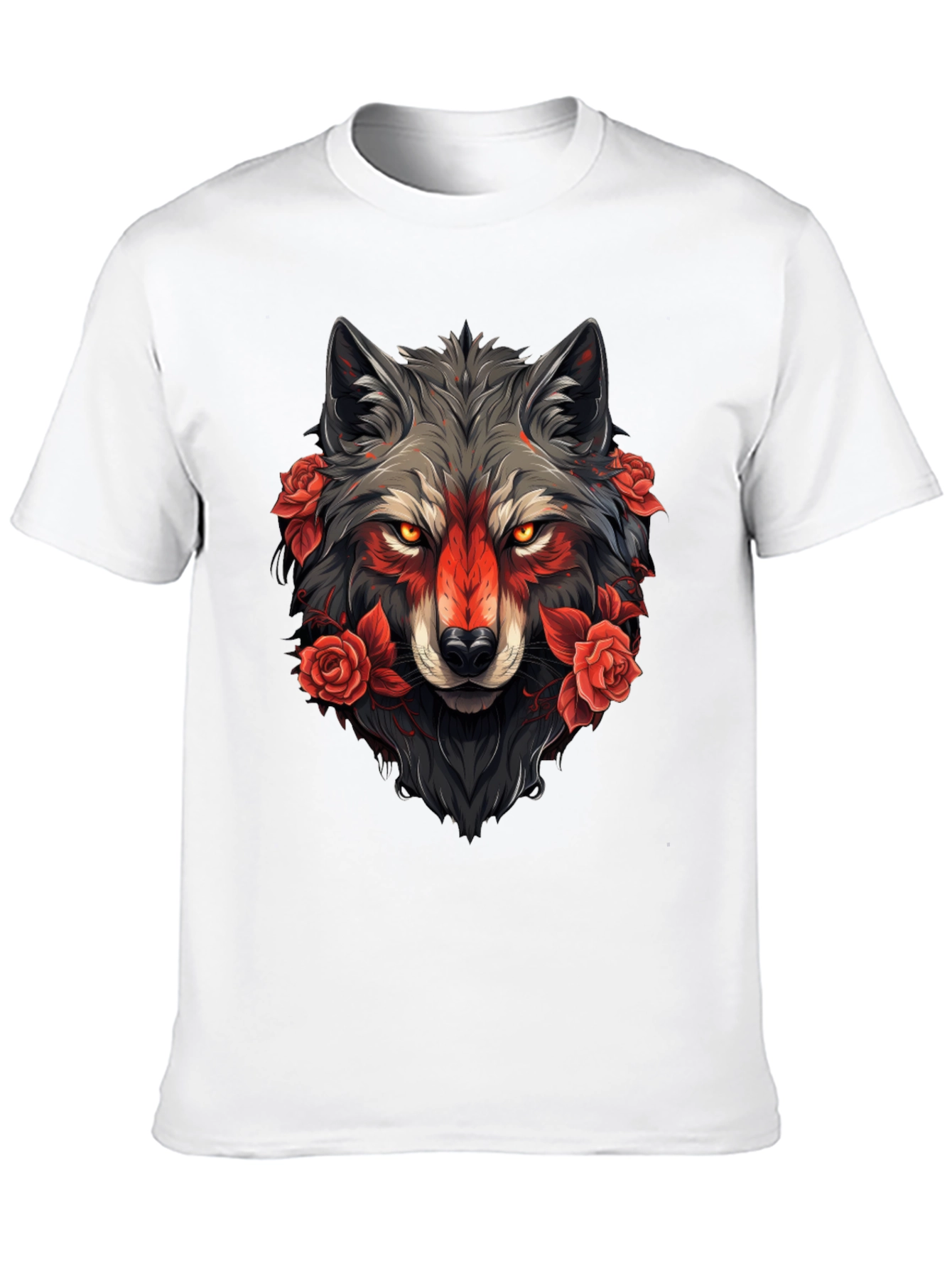 Wolf & Roses Graphic Tee - Black