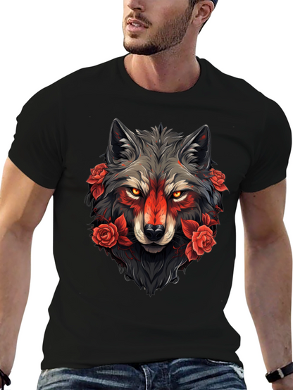 Wolf & Roses Graphic Tee - Black