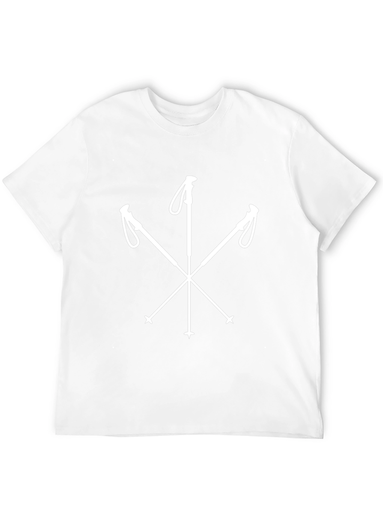 Skiing Poles Graphic Tee - Black Cotton T-Shirt