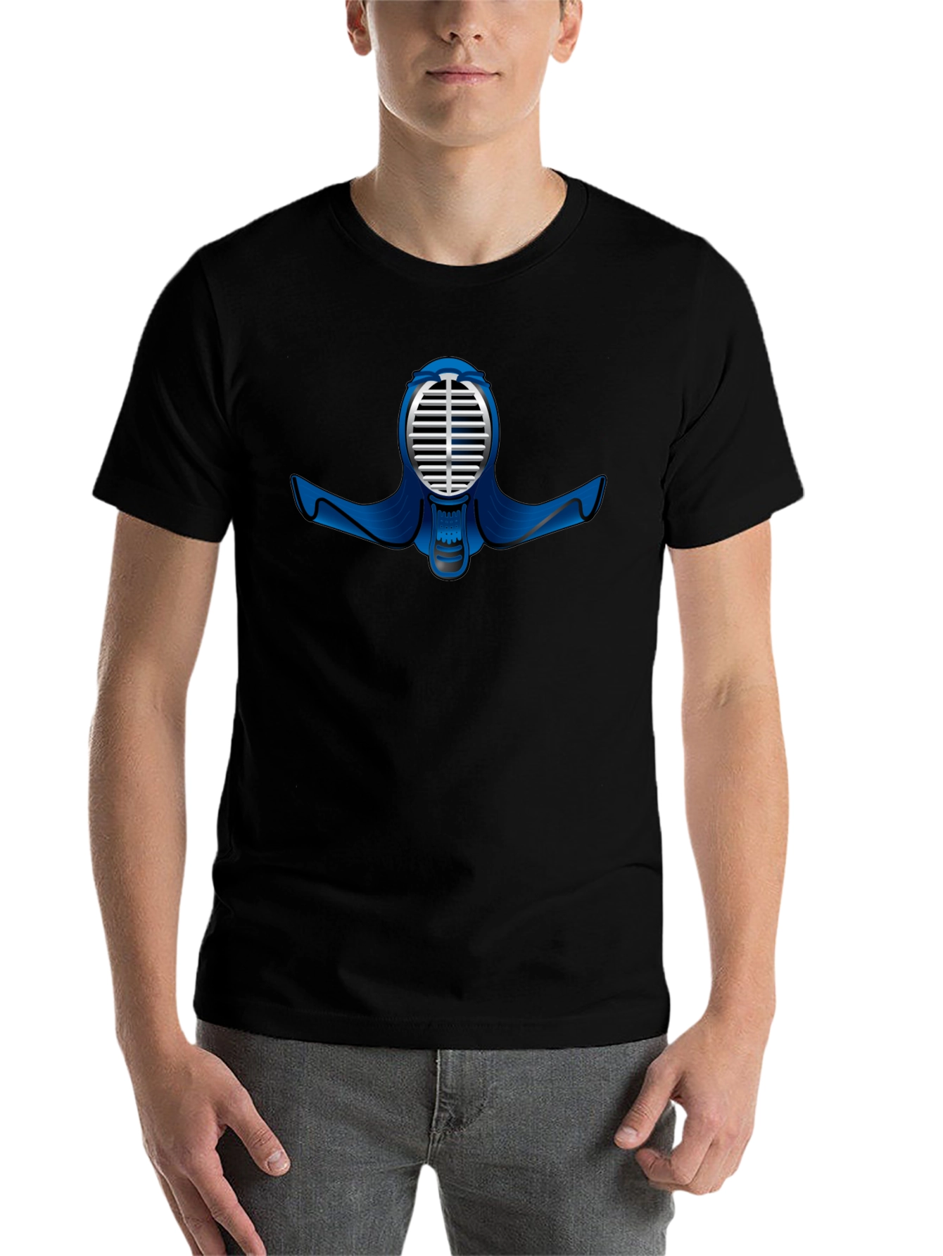 Black T-Shirt with Kendo Mask Design