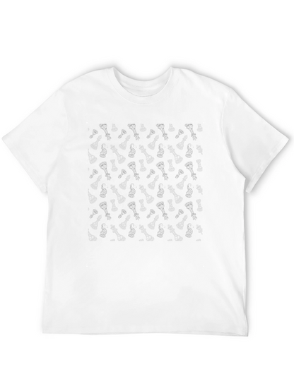 Chess Piece Pattern Black T-Shirt