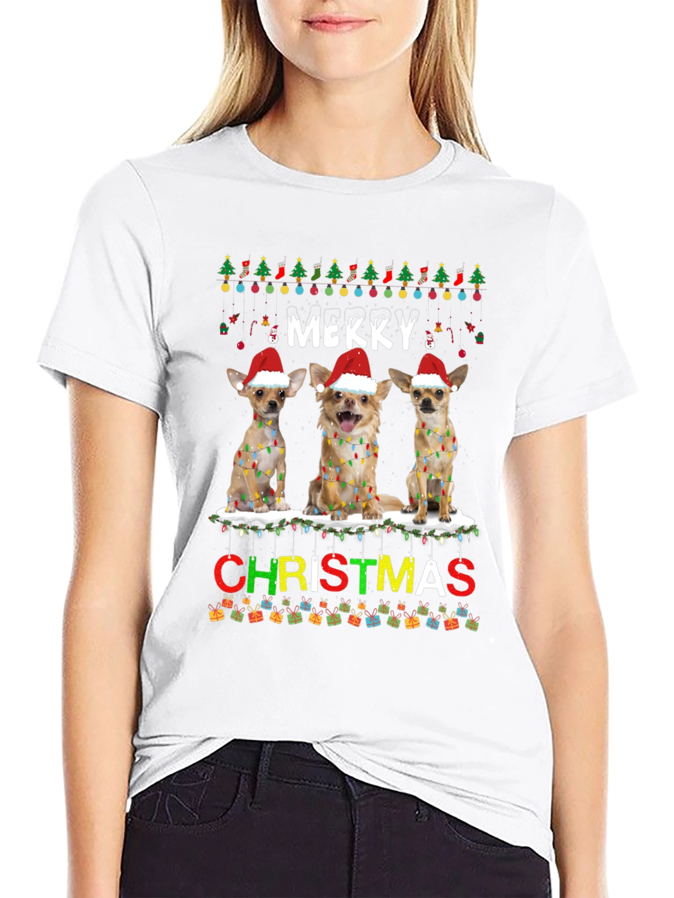 Merry Christmas Chihuahua Dog T-Shirt