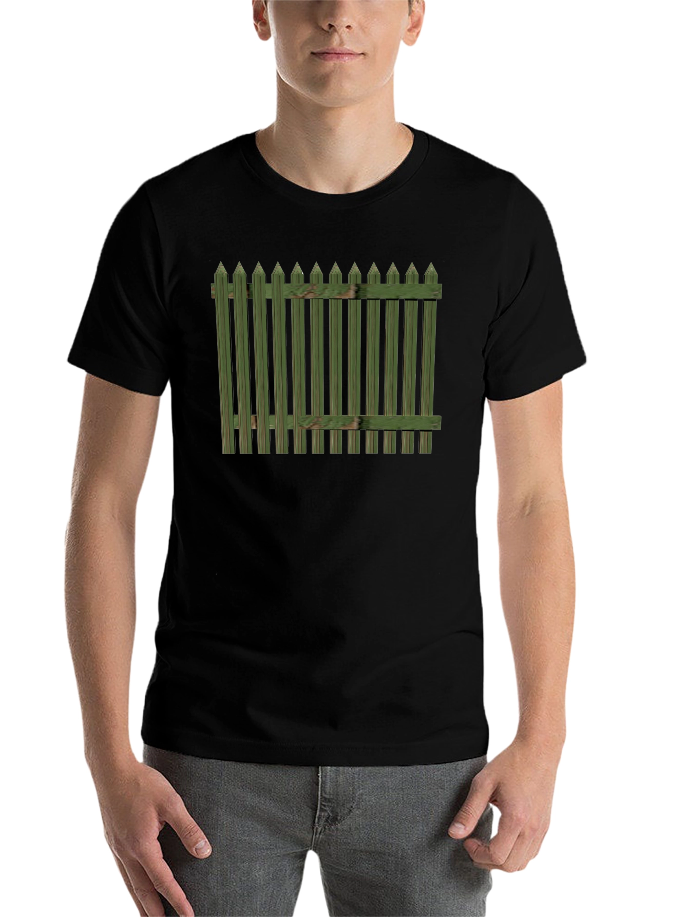 Green Fence Graphic T-Shirt