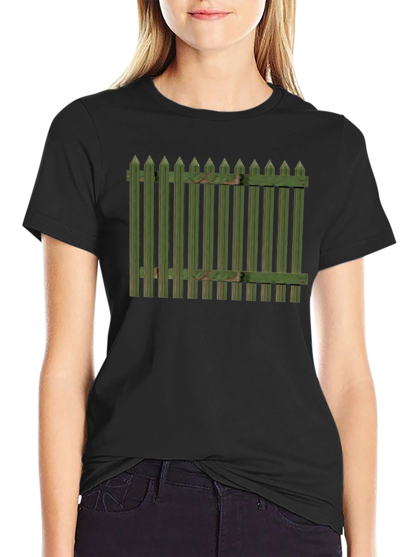 Green Fence Graphic T-Shirt