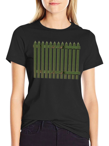 Green Fence Graphic T-Shirt