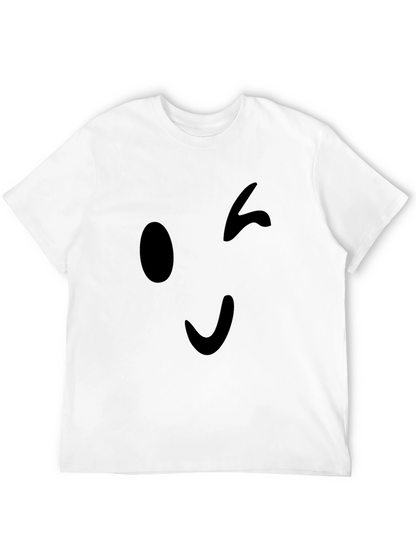 Winking Emoji Black T-Shirt - Casual Style
