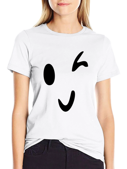 Winking Emoji Black T-Shirt - Casual Style