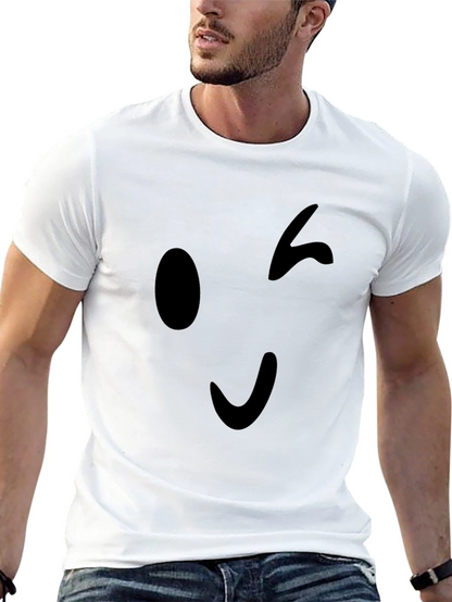 Winking Emoji Black T-Shirt - Casual Style