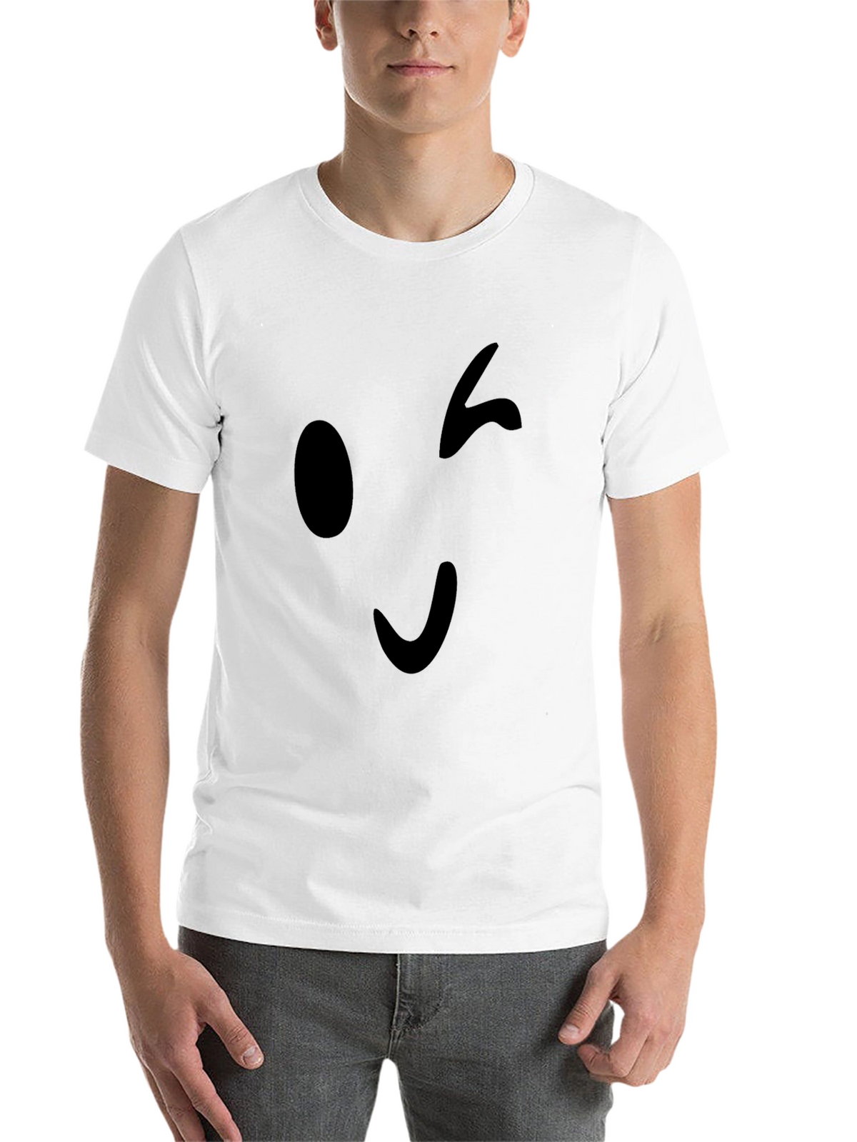Winking Emoji Black T-Shirt - Casual Style