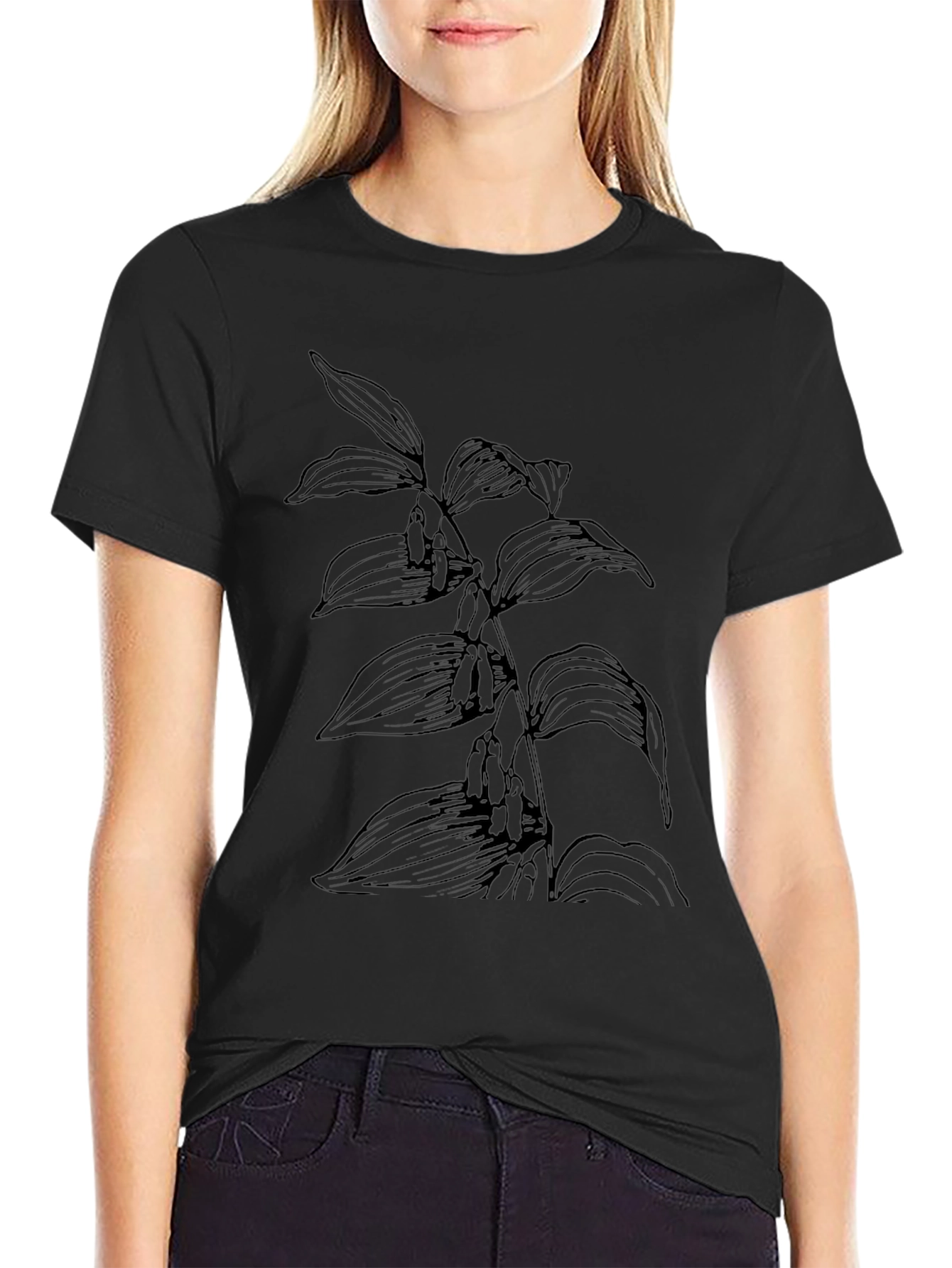 Botanical Graphic Black Tee