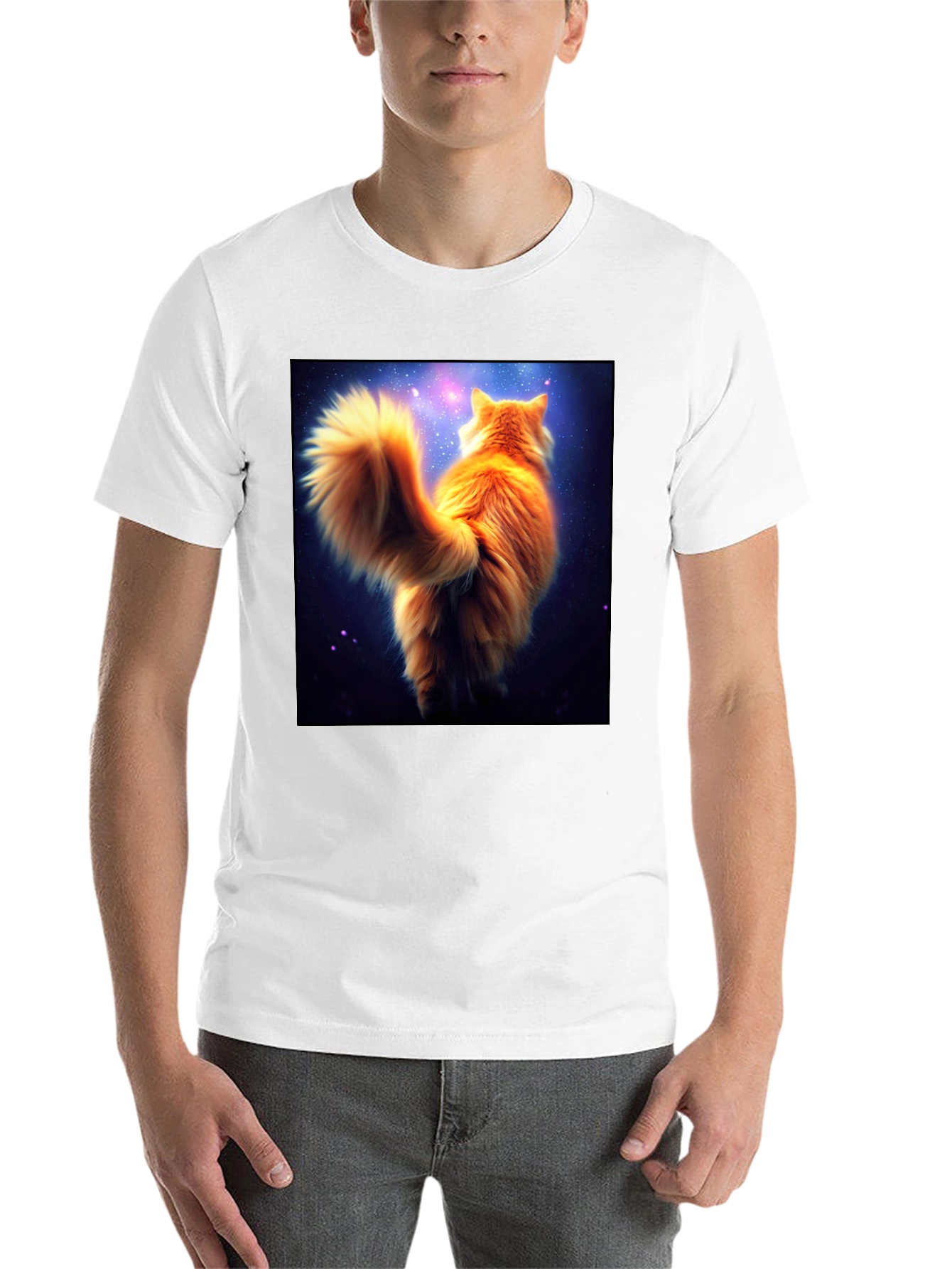 Galaxy Cat T-Shirt - Black Cotton Tee