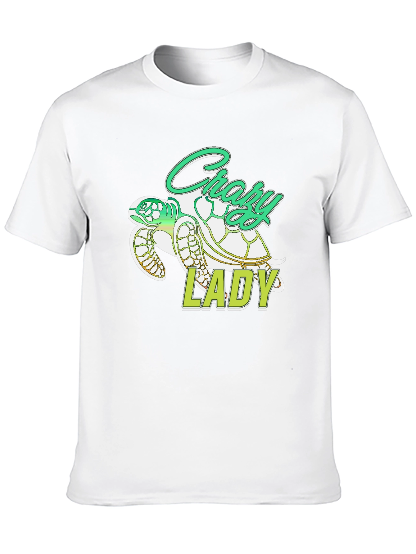 Crazy Lady Turtle T-Shirt - Black