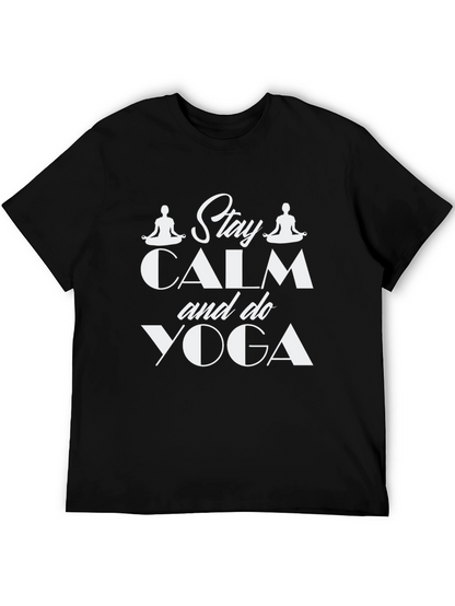 Stay Calm & Do Yoga Black Graphic Tee