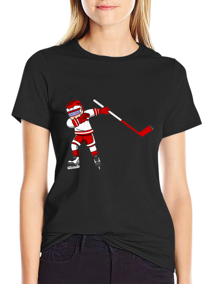 Hockey Player Dabbing Black T-Shirt