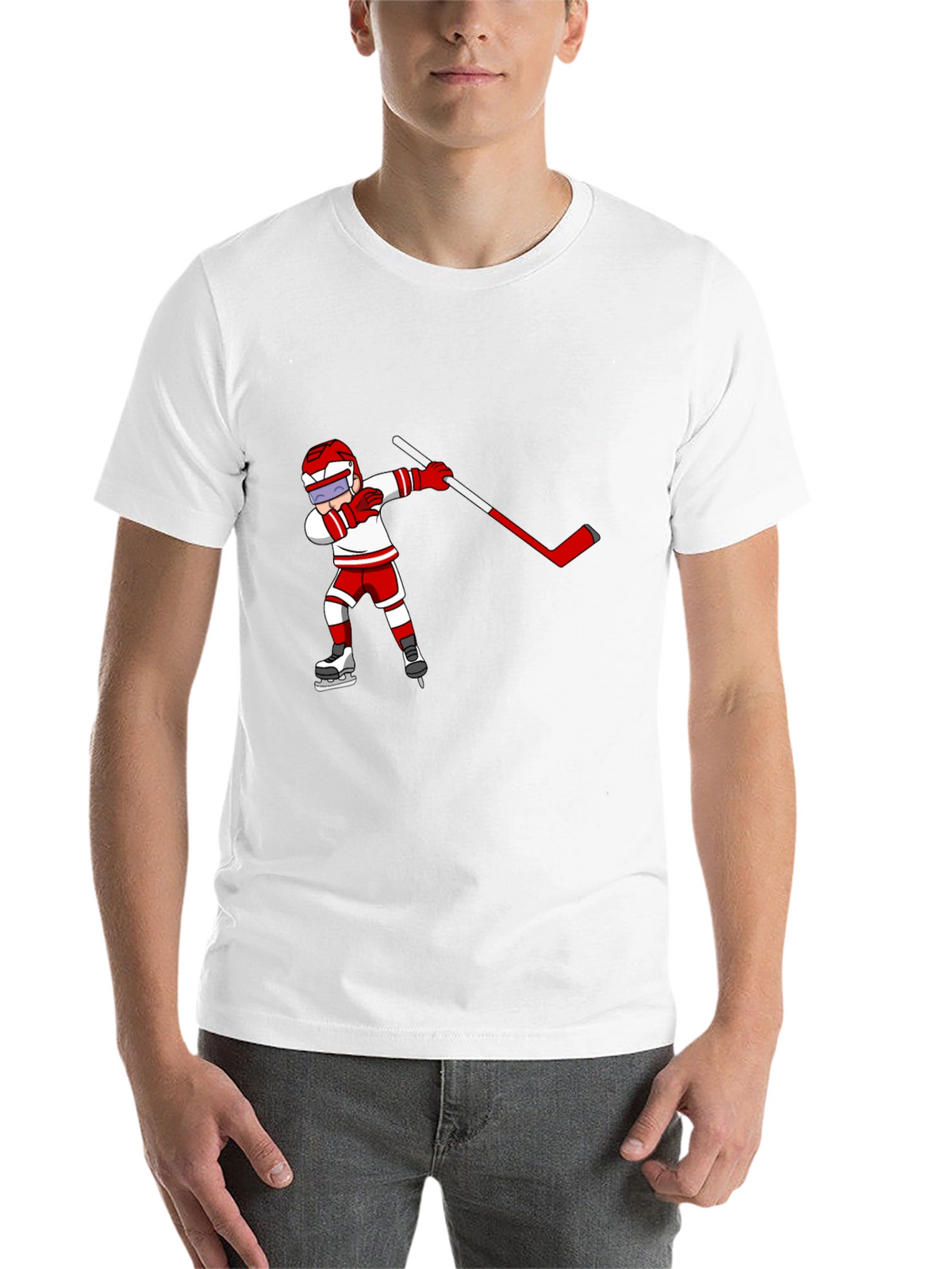 Hockey Player Dabbing Black T-Shirt