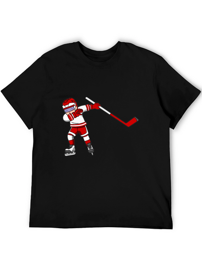 Hockey Player Dabbing Black T-Shirt