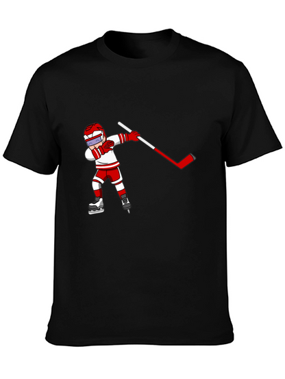 Hockey Player Dabbing Black T-Shirt