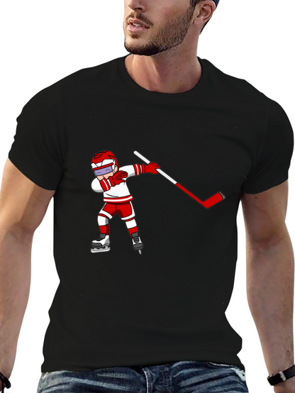 Hockey Player Dabbing Black T-Shirt