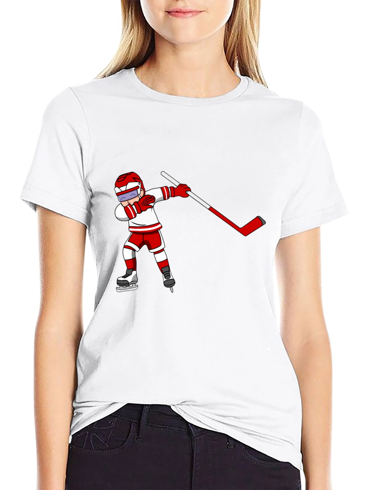 Hockey Player Dabbing Black T-Shirt