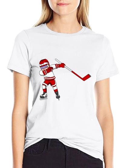 Hockey Player Dabbing Black T-Shirt