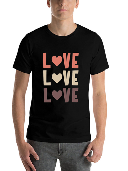 Love Heart Graphic T-Shirt - Mens Casual Tee