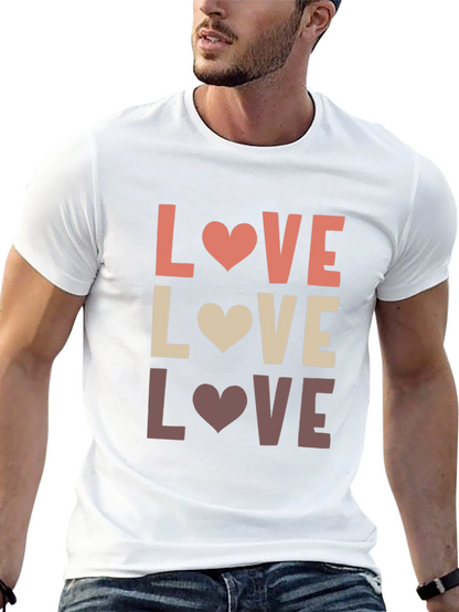 Love Heart Graphic T-Shirt - Mens Casual Tee