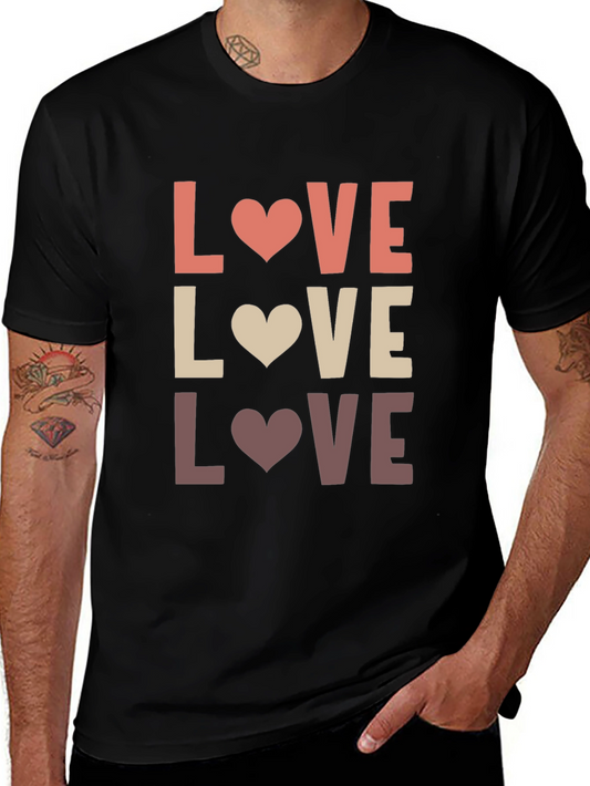 Love Heart Graphic T-Shirt - Mens Casual Tee