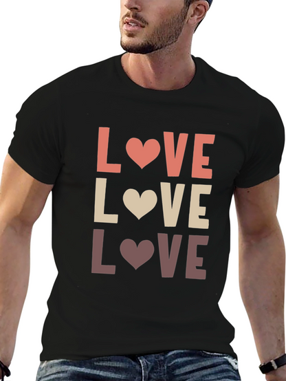 Love Heart Graphic T-Shirt - Mens Casual Tee