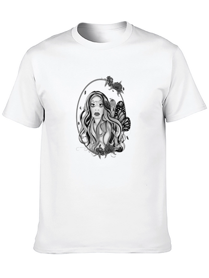 Mystic Woman Graphic Tee - Black Cotton Blend T-Shirt