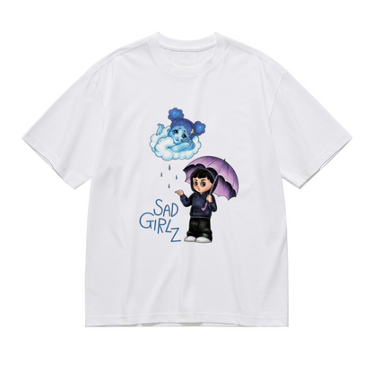 Sad Girlz Cloud Rain Chibi Cartoon Art Plus Size Women Graphic Tee