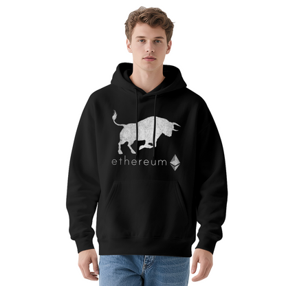 Ethereum Bull Crypto Soft Navy Hoodie, Investor Comfort Pullover