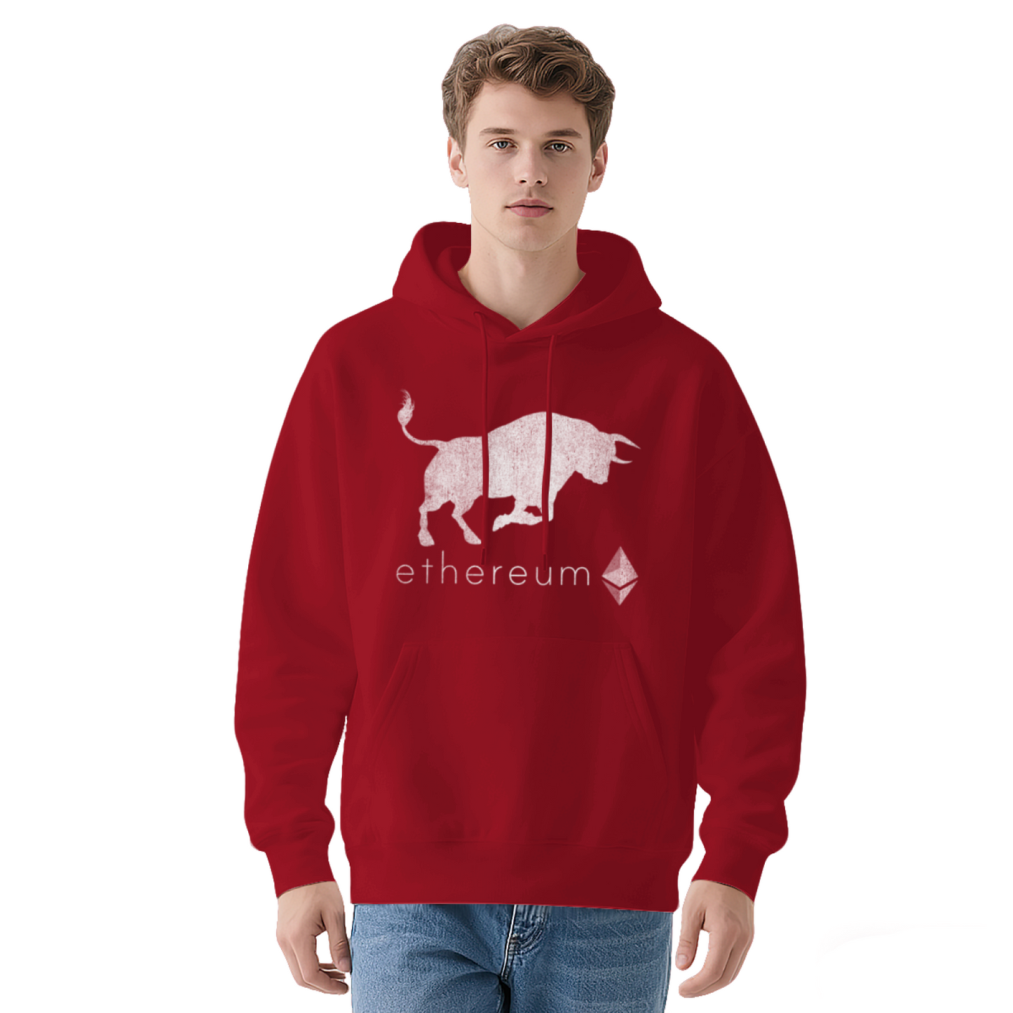 Ethereum Bull Crypto Soft Navy Hoodie, Investor Comfort Pullover