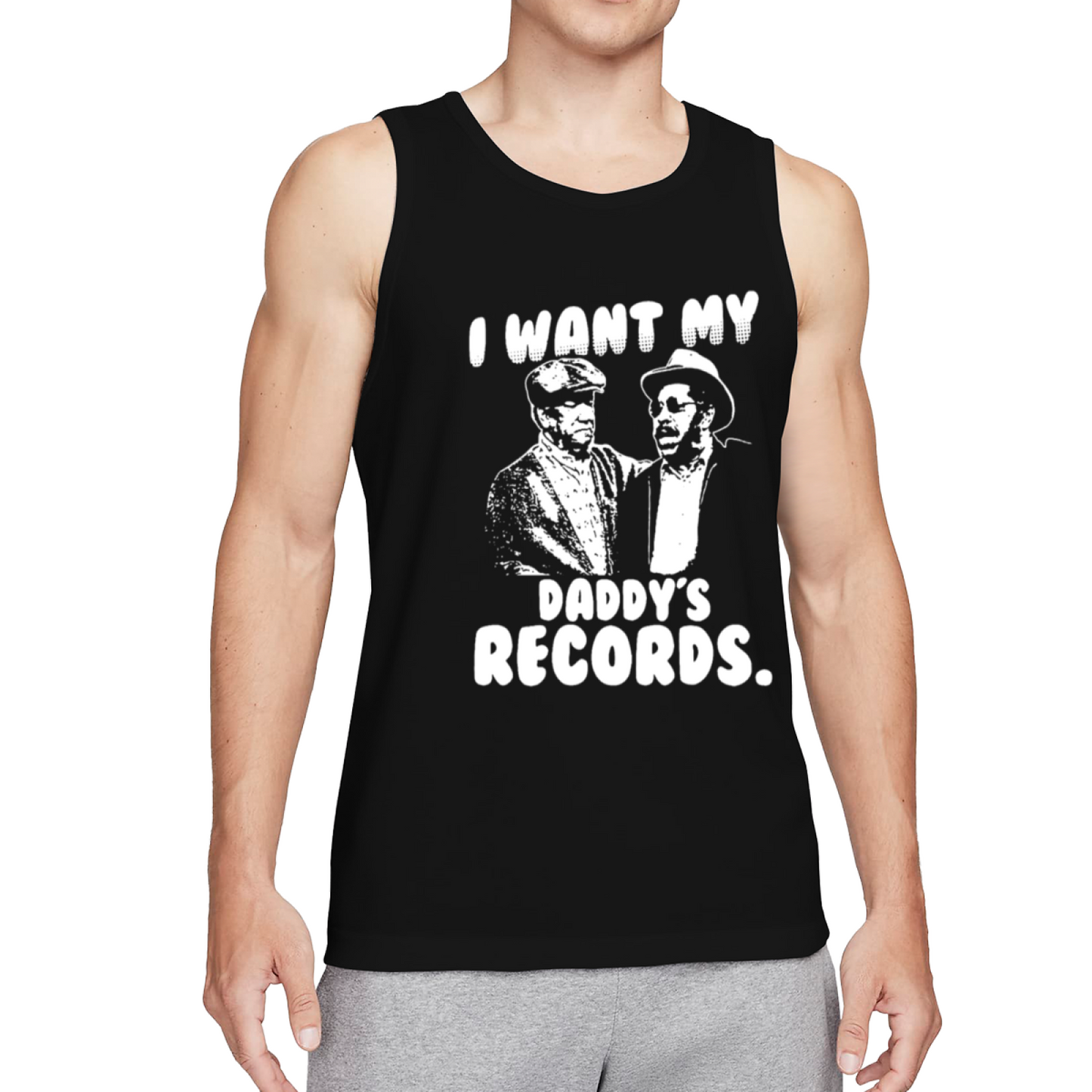 I Want My Daddy¡¯s Records Retro Hip Hop Tank Tee