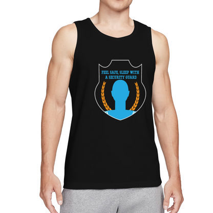 Feel Safe Sleep With A Security Guard Badge Graphic Men Tank Top