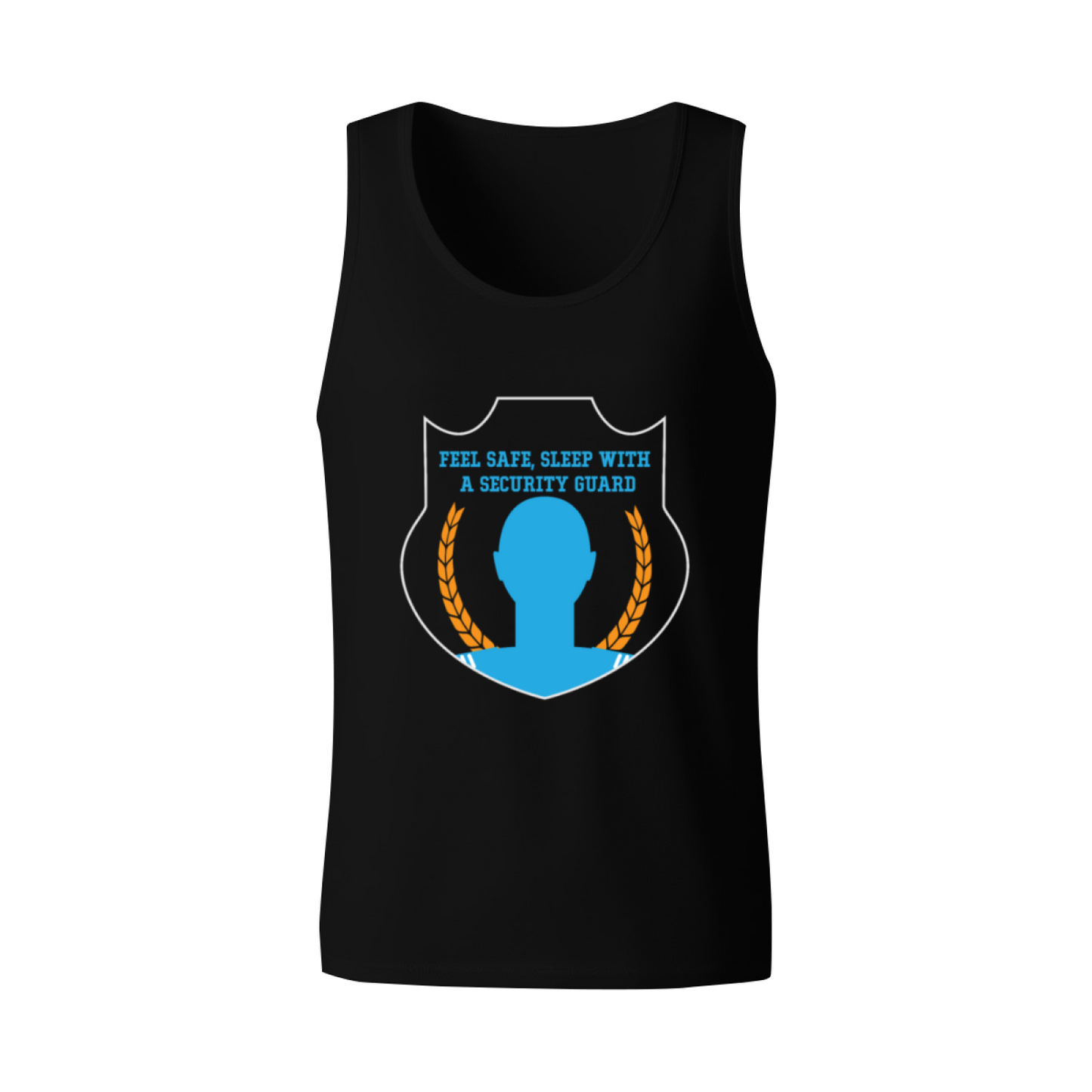 Feel Safe Sleep With A Security Guard Badge Graphic Men Tank Top