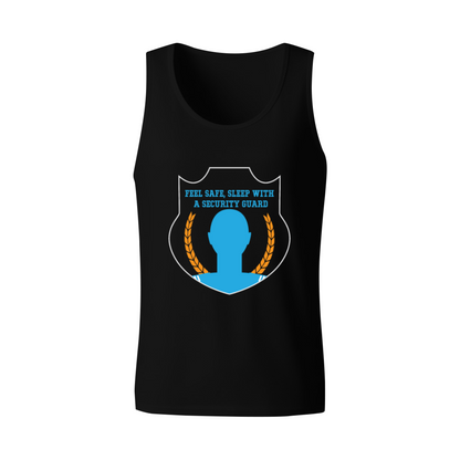 Feel Safe Sleep With A Security Guard Badge Graphic Men Tank Top