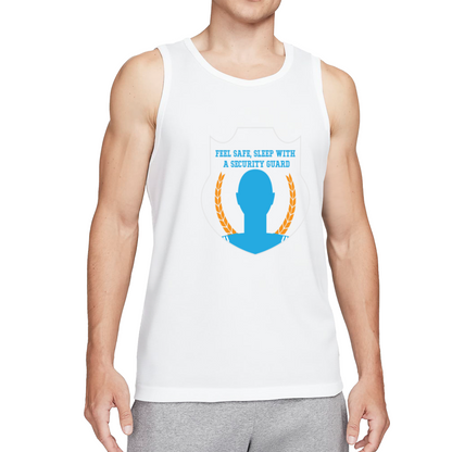 Feel Safe Sleep With A Security Guard Badge Graphic Men Tank Top