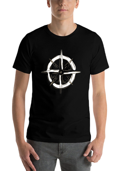 Compass Graphic Black T-Shirt - Adventure Awaits