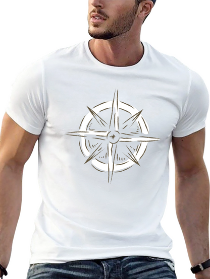 Compass Graphic Black T-Shirt - Adventure Awaits