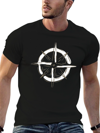 Compass Graphic Black T-Shirt - Adventure Awaits