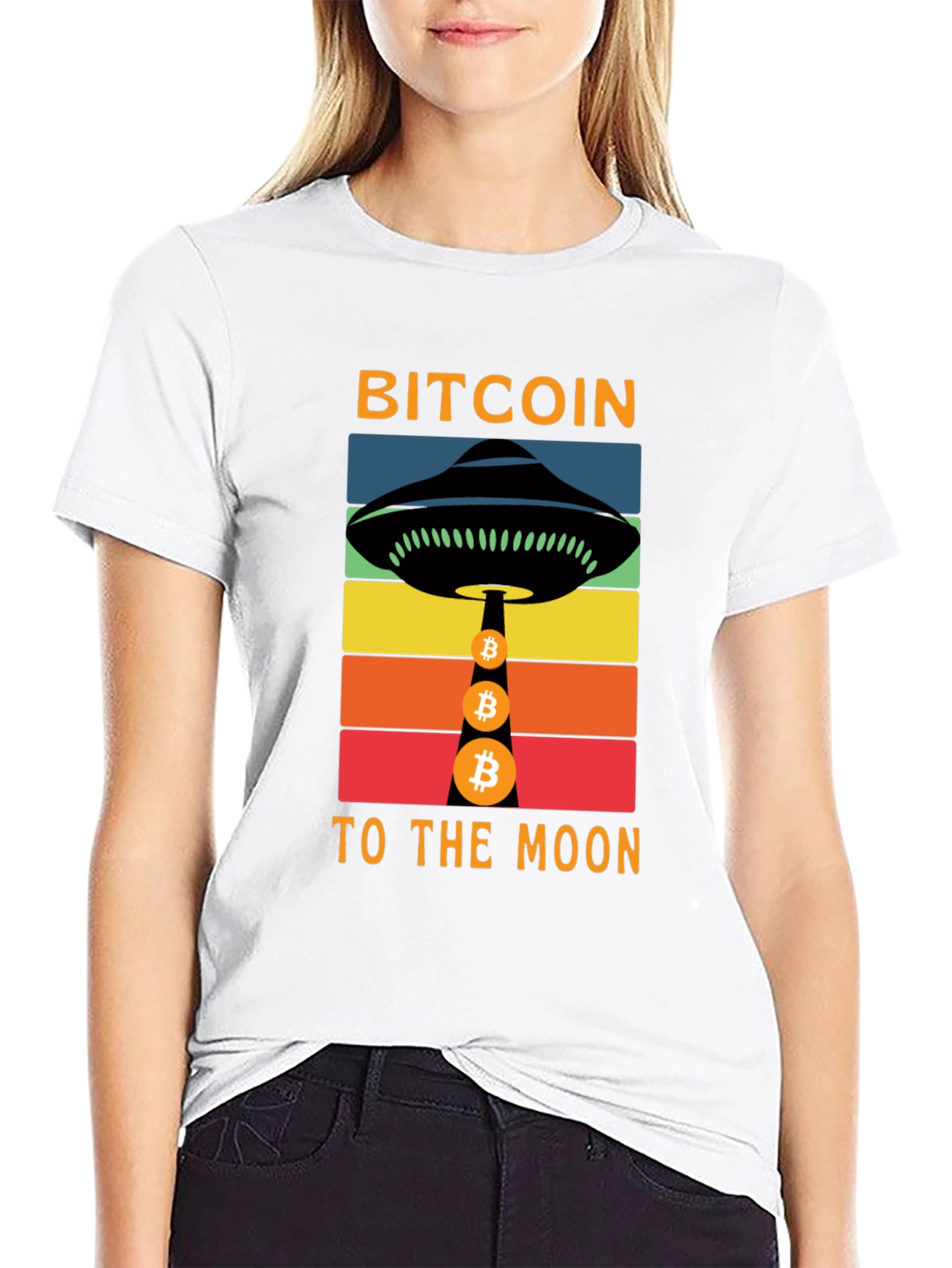 Bitcoin to the Moon Graphic T-Shirt