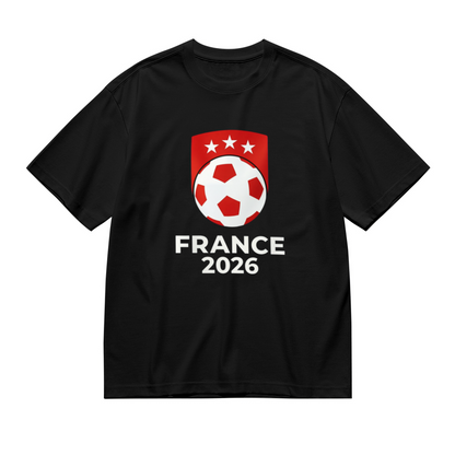 France 2026 Three Stars Soccer Ball National Team Fan Print Plus Size Tee