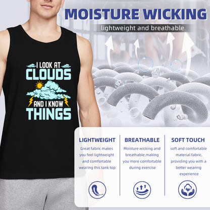 I Look At Clouds Weather Meteorologist Funny Graphic Tank