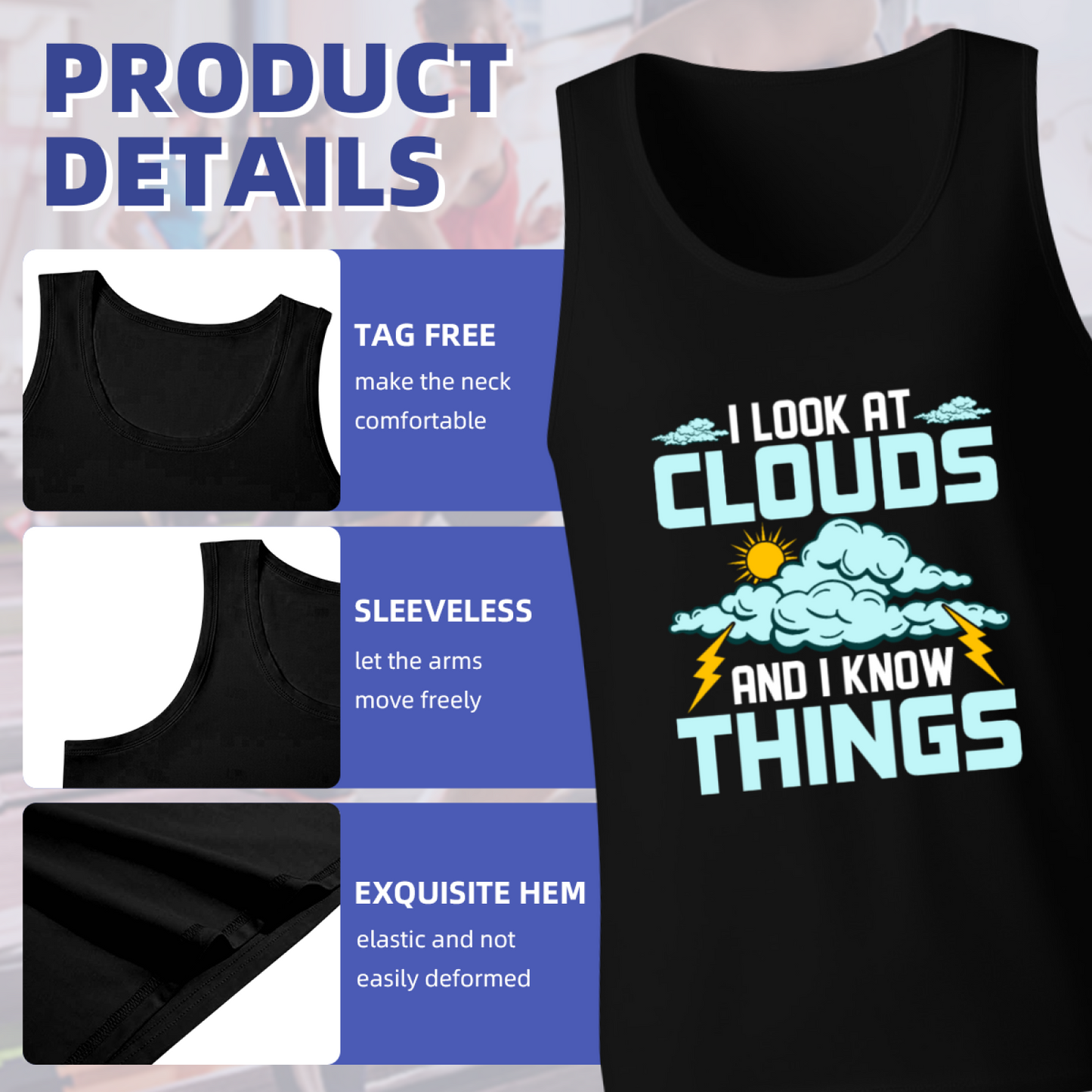 I Look At Clouds Weather Meteorologist Funny Graphic Tank