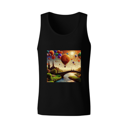 Dreamy Hot Air Balloon Oil Painting Scenic Print Tank Top